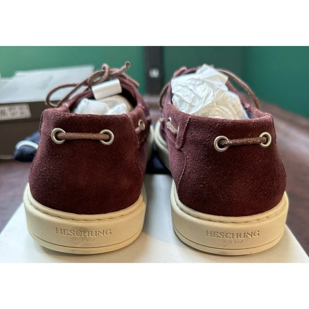 Heschung Paris Men’s Dock Shoe Size 11 Suede Lace Up New with Dust Bags